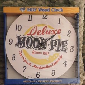 Deluxe MOON-PIE Wall Clock - White and Yellow